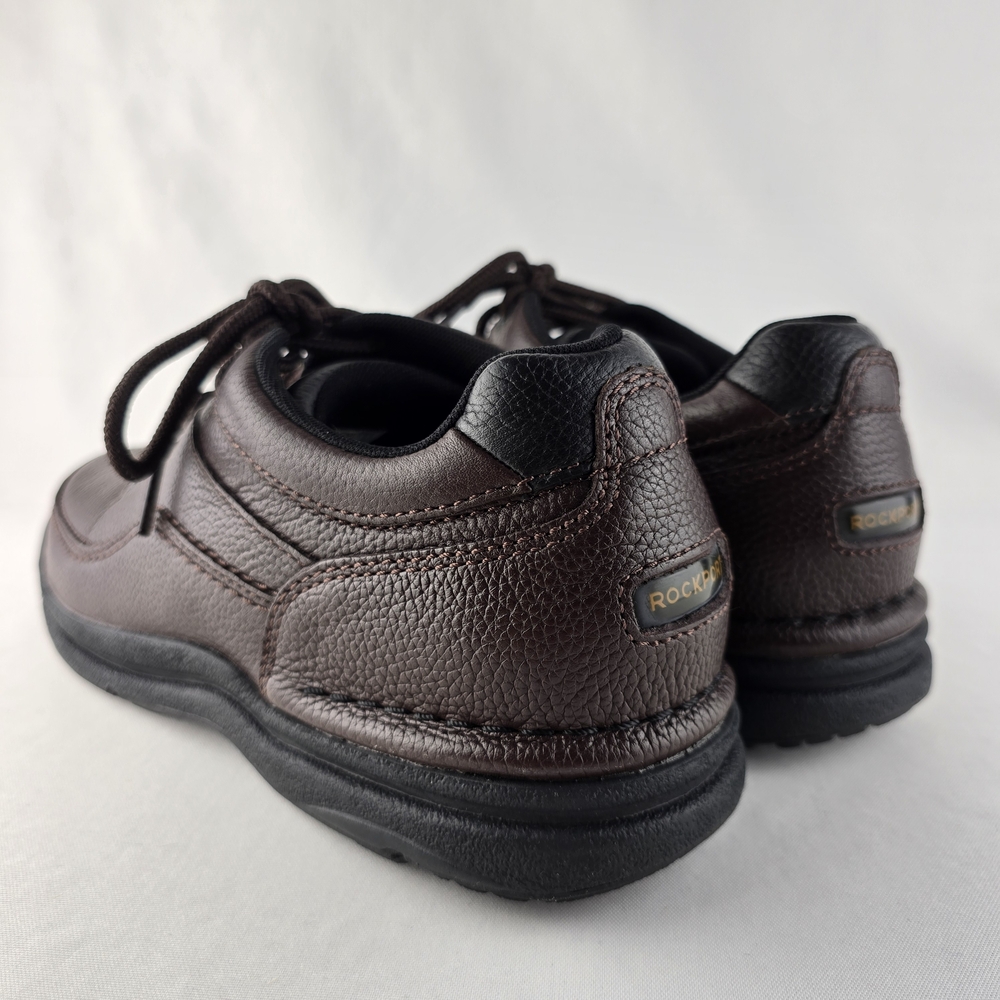 Rockport Men's World Tour Classic Walking Shoes Brown Pebbled Leather K70884 9 - Picture 5 of 14